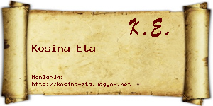 Kosina Eta névjegykártya